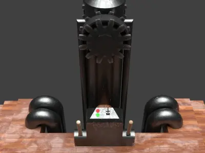 Steam Furnace Free low-poly 3D model
