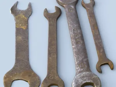 Wrenchs High Poly wrenches 3D model purchase