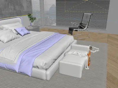 Cozy Bedroom Interior Scene 3D model 2