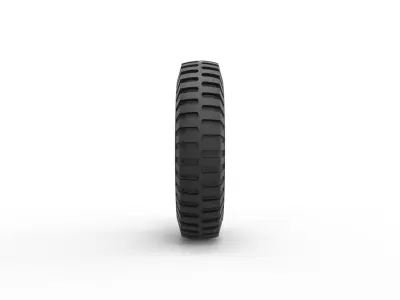 Military tire 3 Scale 1 to 10 3D print model