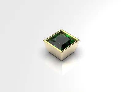 princess shape bezel flush setting ring heads 3D print model