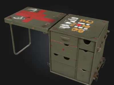 Military Field Medic Station  Life-Saving Outpost Amid Chaos 3D model