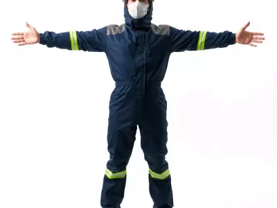 Blue Protective Suit model pack Low-poly 3D model