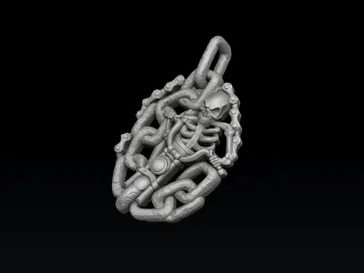 Biker Skull Pendant 3D print model