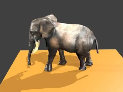 3d model metal Elephant Low-poly 3D model