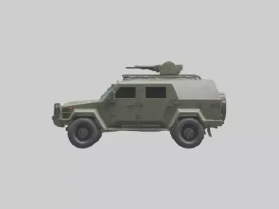 Military Armored SUV model Low-poly 3D model