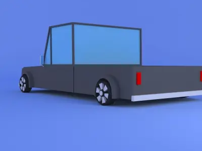 lowpoly pickup truck Low-poly 3D model