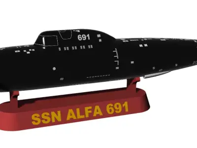 Alfa Class Submarine 1-350 High Quality  SSN ALFA 3D print model