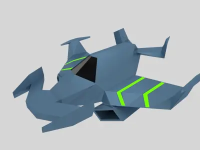 Low Poly Spaceship futuristic Free 3D model