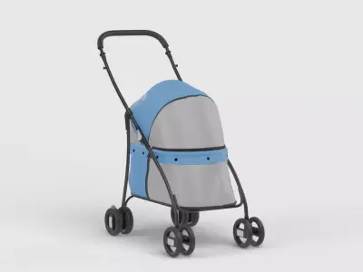 Baby stroller 3D model 3D model 2