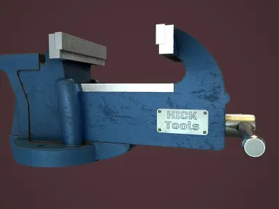 RIGGED Bench Vice Low-poly 3D model