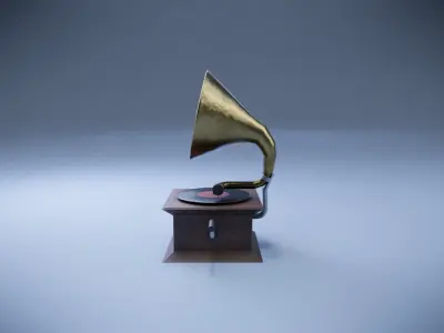 Gramophone Low-poly 3D model get