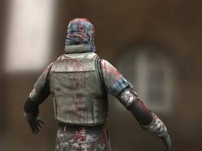 Civilian Warrior Low-poly 3D model