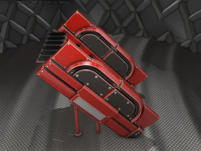 Sci-Fi Stairs - 24 - Red Version  Low-poly 3D model