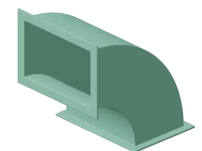 Plastic Rectangular Elbow Duct Toy 3D model