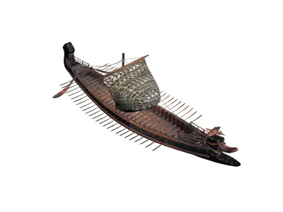 Roman Trireme battle ship 3D model  highpoly 3D model