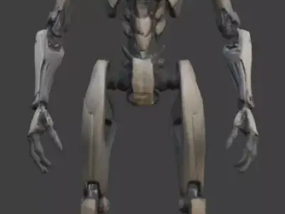 Aesthetic Gritty Bio-Robot 3D Model Low-poly 3D model