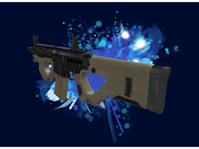 RIFLE 2 - M4 CQR Assualt Rifle - 4K Game Ready Low-poly 3D model