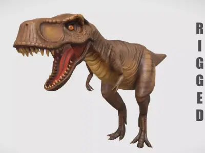 Rigged Trex Character Low-poly 3D model
