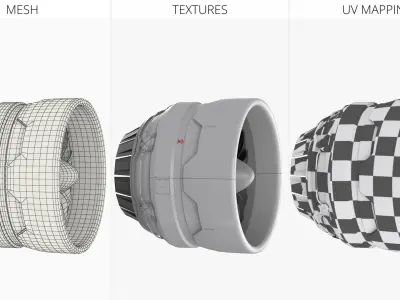  Sci-Fi Propulsion Turbine Chamber White 