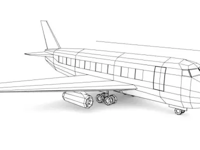 Commercial Plane Low Poly Low-poly 3D model