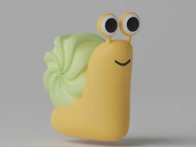 Cartoon Snail 3D model buy