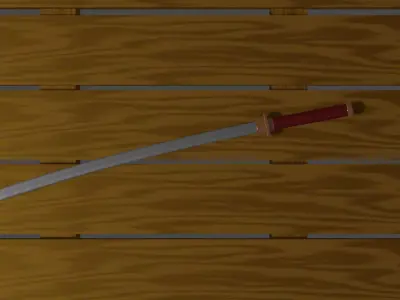 katana sword 3D model 2