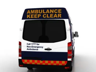 Mercedes Benz Sprinter L2H2 2009 Singapore Ambulance 2 3D model