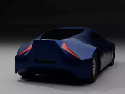 Low Poly Modern Super car Vehicle 2026 Game Ready FBX OBJ Low-poly 3D model