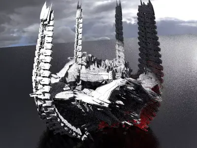 Dreadnaught Ship Wreck Spine 2 Towers  3D model