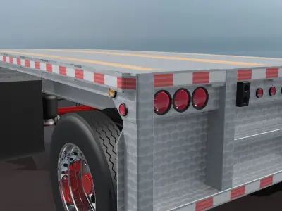 Aluminum Flatbed Trailer 3D model