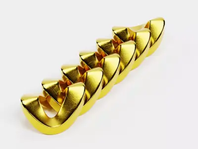 Link Chain V3 - Gold Cuban Style 3D model