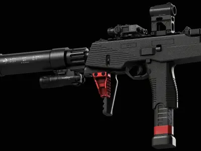 Brugger Thomet MP9 V2 Low-poly 3D model