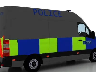 Mercedes Benz Sprinter L2H2 2015 England Police Prison UK 3D model