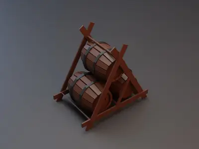 Medieval asset pack Low-poly 3D model Free low-poly 3D model