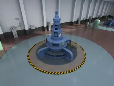 Hydropower Station Turbine Hall 3D model