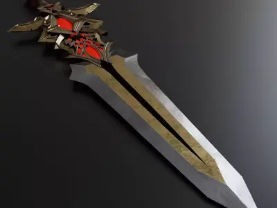 Fantasy combat short sword 3D model
