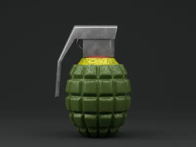MK2 Grenade Low-poly 3D model 6