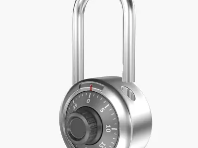 Padlock metal Low-poly 3D model purchase