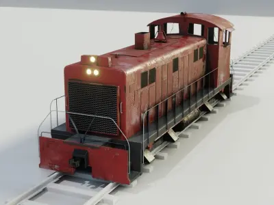 Diesel locomotive 3D model textures 4K PBR Low-poly 3D model