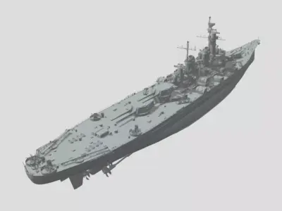 USS Ohio US Navy Battleship 3D print model