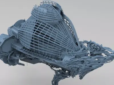 Sword Ocean Ship dome 1 3D model