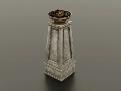 Fire column Low-poly 3D model buy