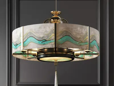 Chinese  Enamel chandelier 3D model