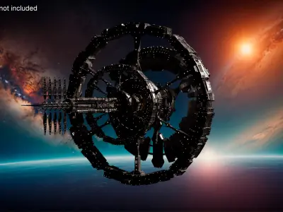  Sci-Fi Space Station Black 