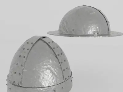 Helmet medieval 3 Low-poly 3D model