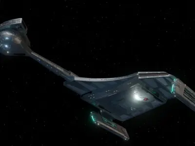 Klingon One Wing Destroyer from Star Trek Gaming Lore Low-poly 3D model