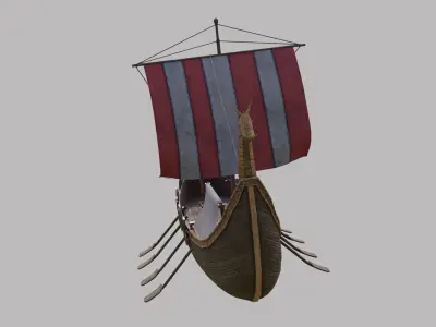 Viking Ship Low-poly 3D model get