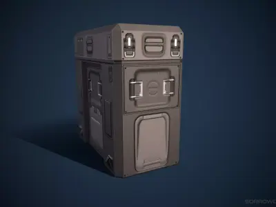 Sci-fi Chest 3 Low Poly Game Asset Low-poly 3D model Low-poly 3D model