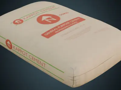 Cement Bag 1A Low-poly 3D model